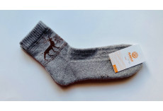 100% vlny ponožky šedohnědé s jelenem vel. 43-44