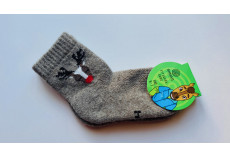 Dětské ponožky hnědé s hlavou sobíka vel. 4