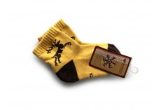 Dětské proužkované ponožky z velbloudí vlny žluté