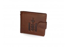 Pánská kožená peněženka s raženým budhistickým symbolem