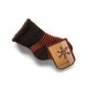 Dětské vlněné ponožky hnědé s oranžovým proužkem