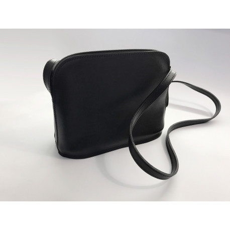 Jednoduchá kožená kabelka černá