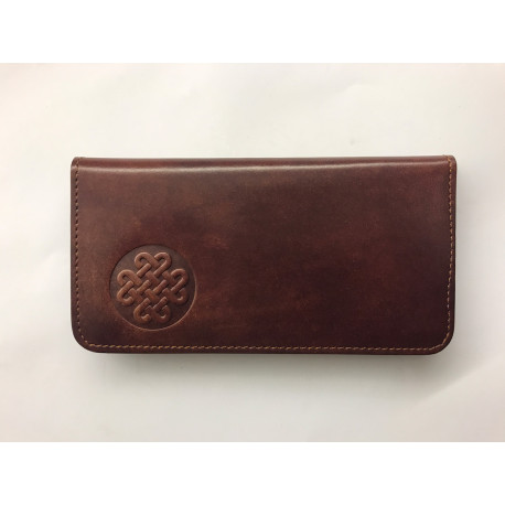 Jednoduchá kožená peněženka s uzlem štěstí