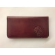 Jednoduchá kožená peněženka s raženým ornamentem tmavě hnědá